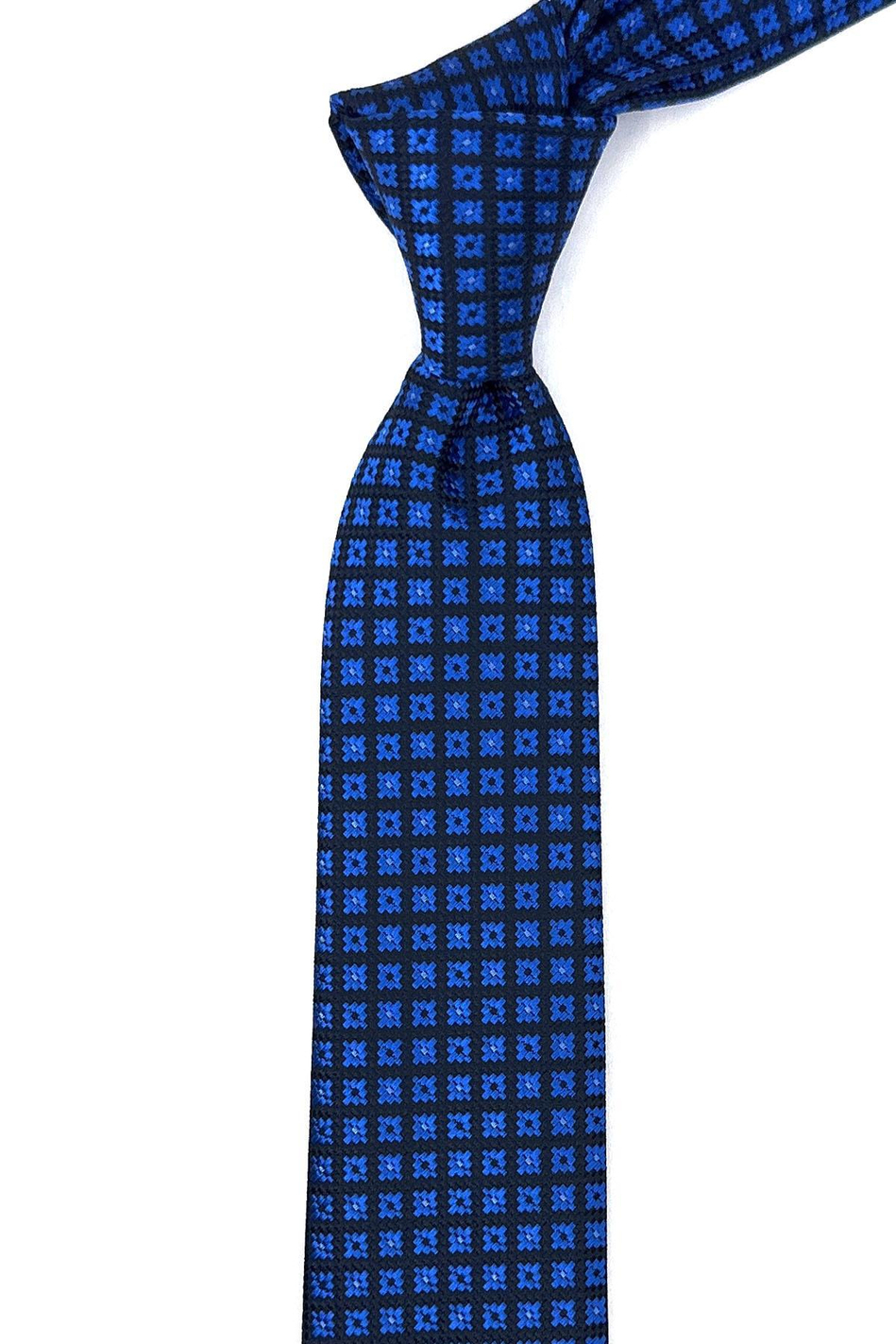 Mavi Küçük Desen İnce Kravat SK7767