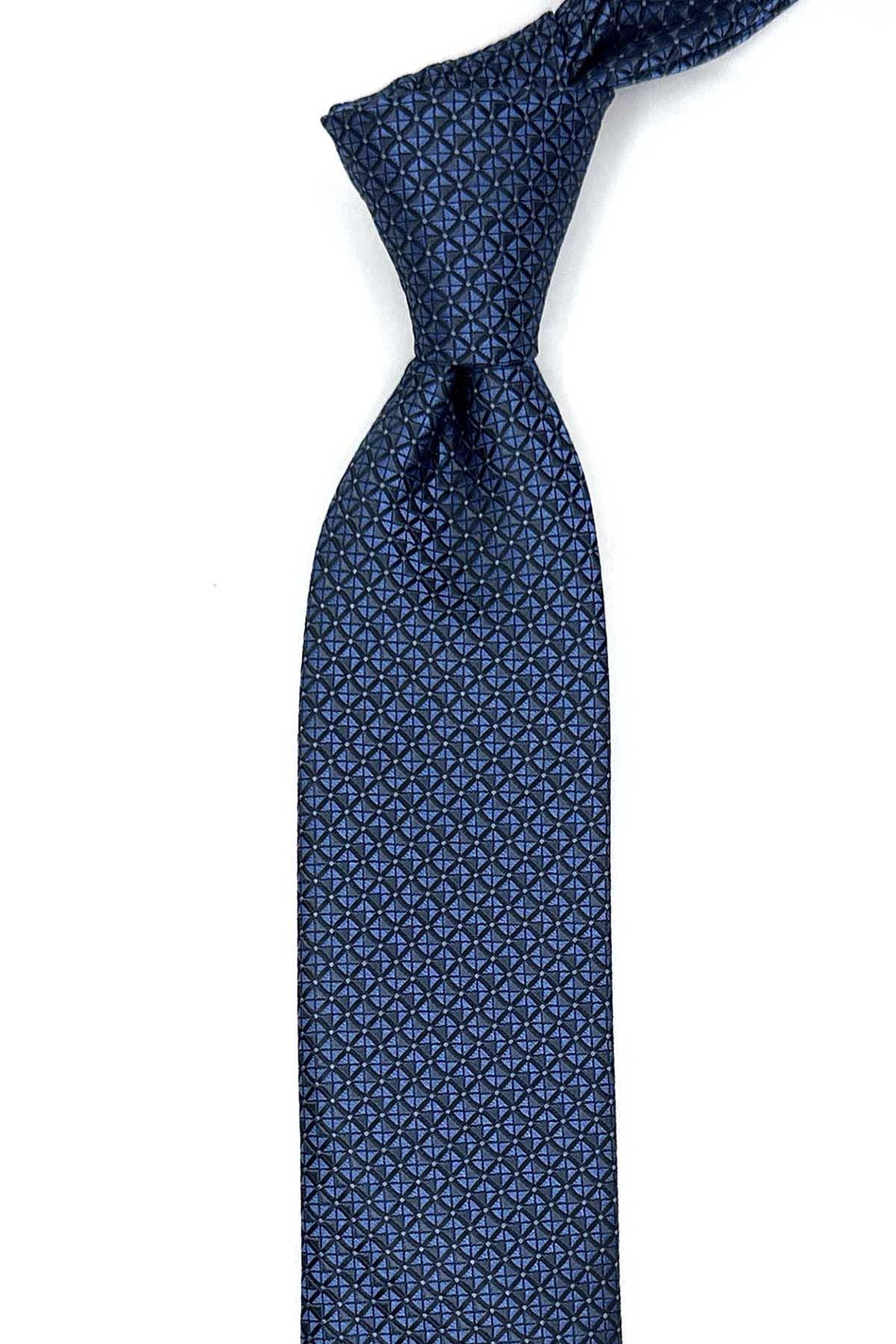 Mavi Küçük Desen Slim Kravat SK8010