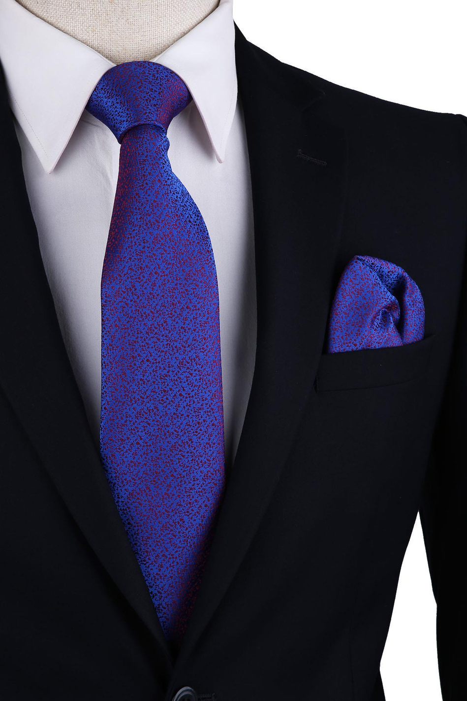 Mavi Kum Desen Mendilli Klasik Kravat KK10396