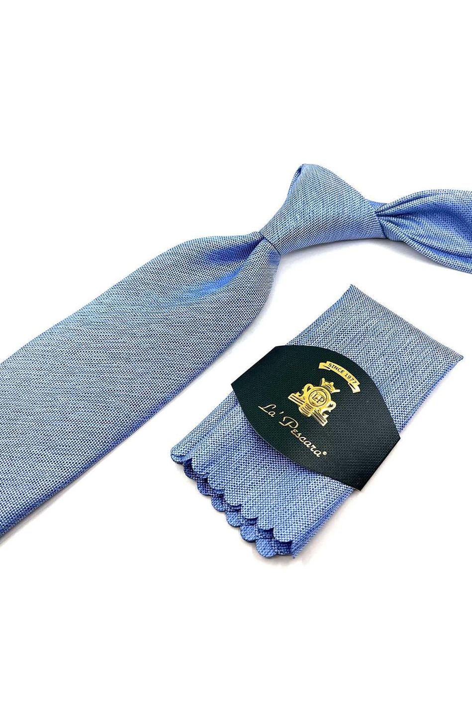 Mavi Kum Desen Mendilli Klasik Kravat KK12350