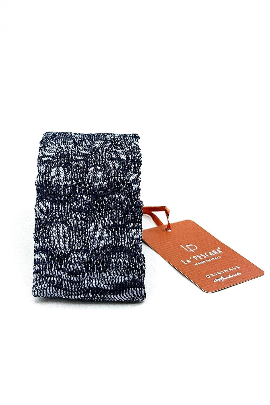 Mavi - Lacivert Motif Desen Örgü Kravat ÖR8358