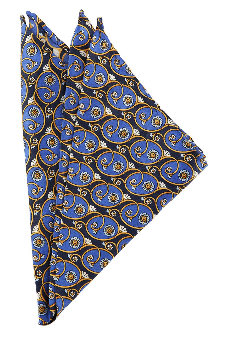 Mavi Motif Baskılı İpek Mendil SPS137