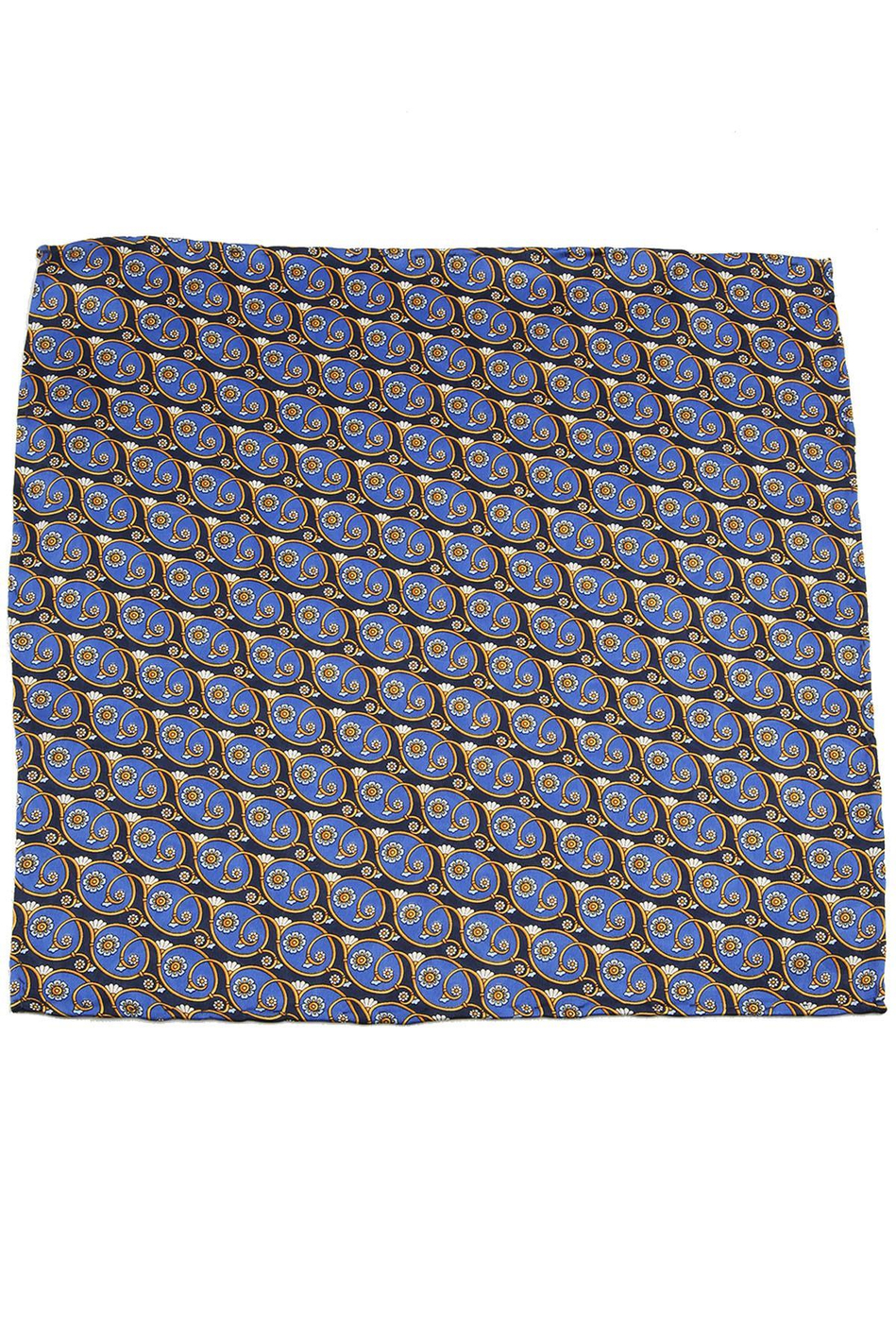 Mavi Motif Baskılı İpek Mendil SPS137