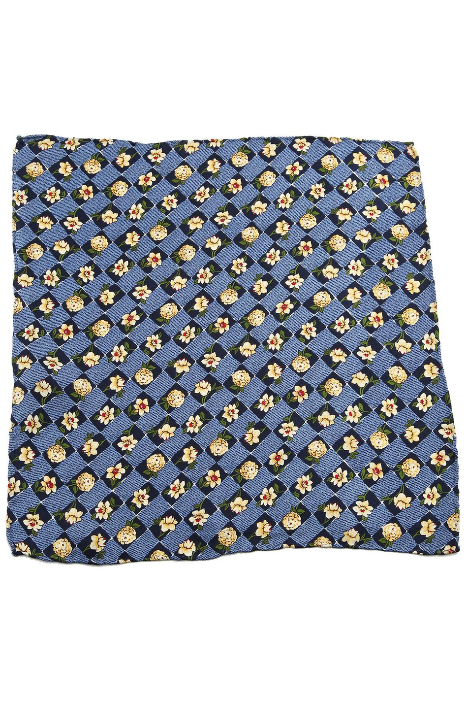 Mavi Motif Baskılı İpek Mendil SPS173