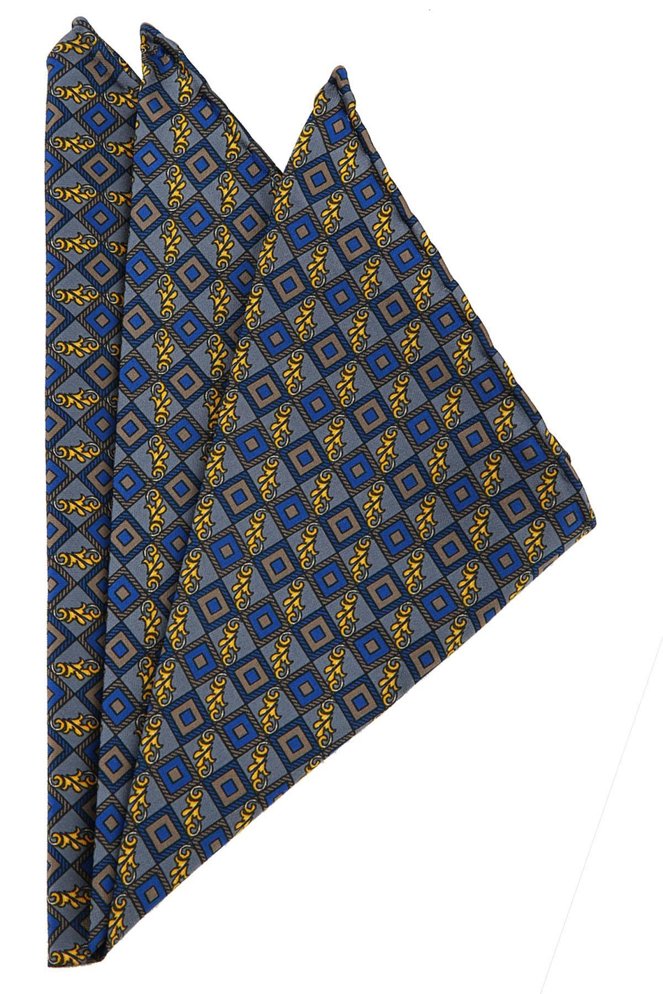 Mavi Motif Baskılı İpek Mendil SPS199