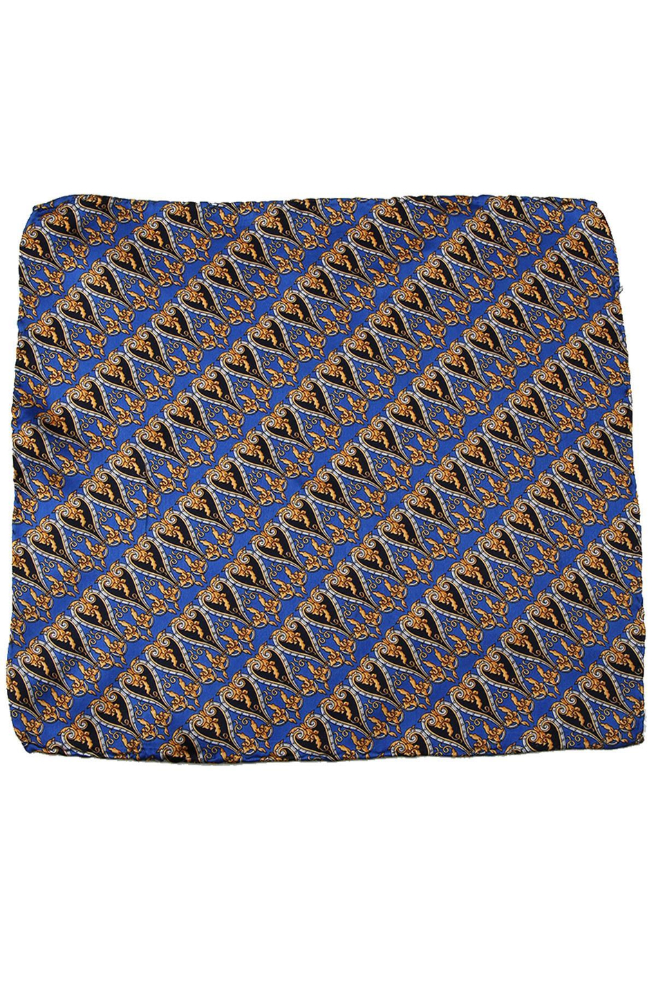 Mavi Motif Baskılı İpek Mendil SPS341