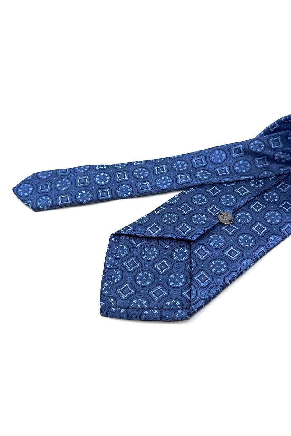 Mavi Motif Desen Mendilli Klasik Kravat KK13998