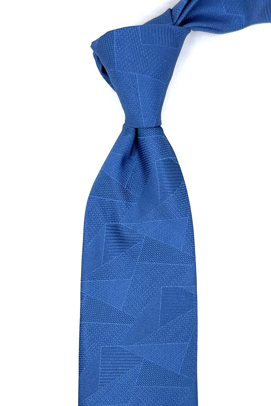 Mavi Motif Desen Mendilli Klasik Kravat KK12295