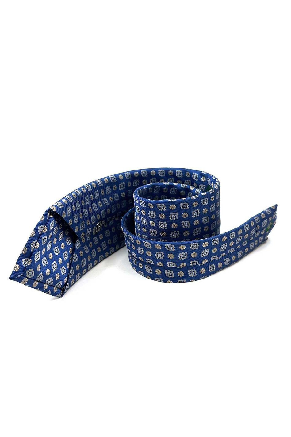 Mavi Motif Desen Mendilli Klasik Kravat KK12985