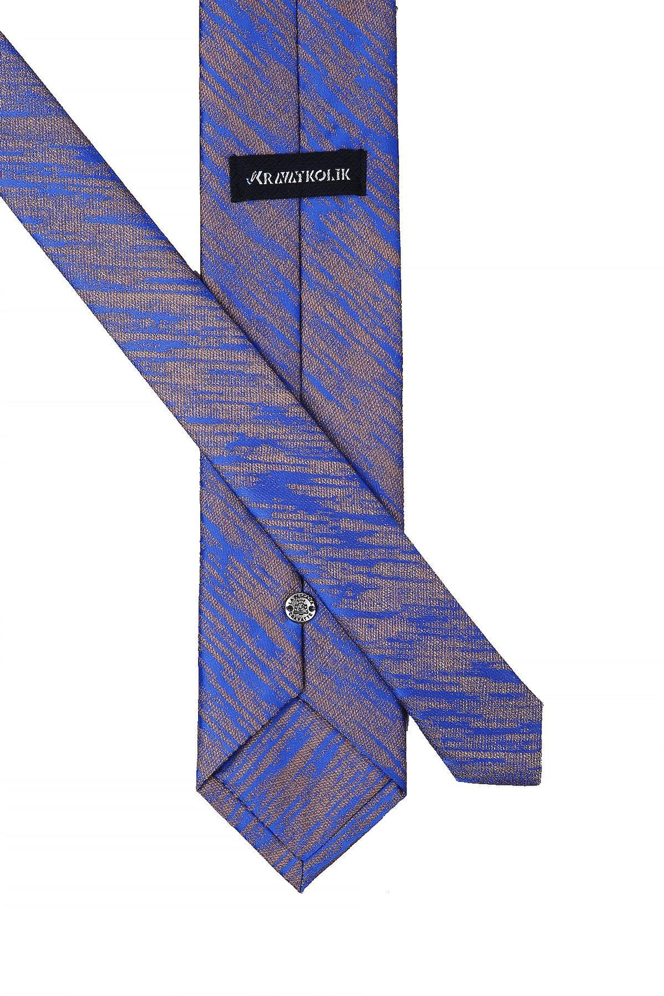 Mavi Motif Desen Mendilli Klasik Kravat KK10519