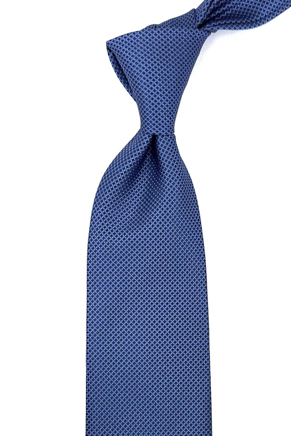 Mavi Nokta Desen Mendilli Klasik Kravat KK12399