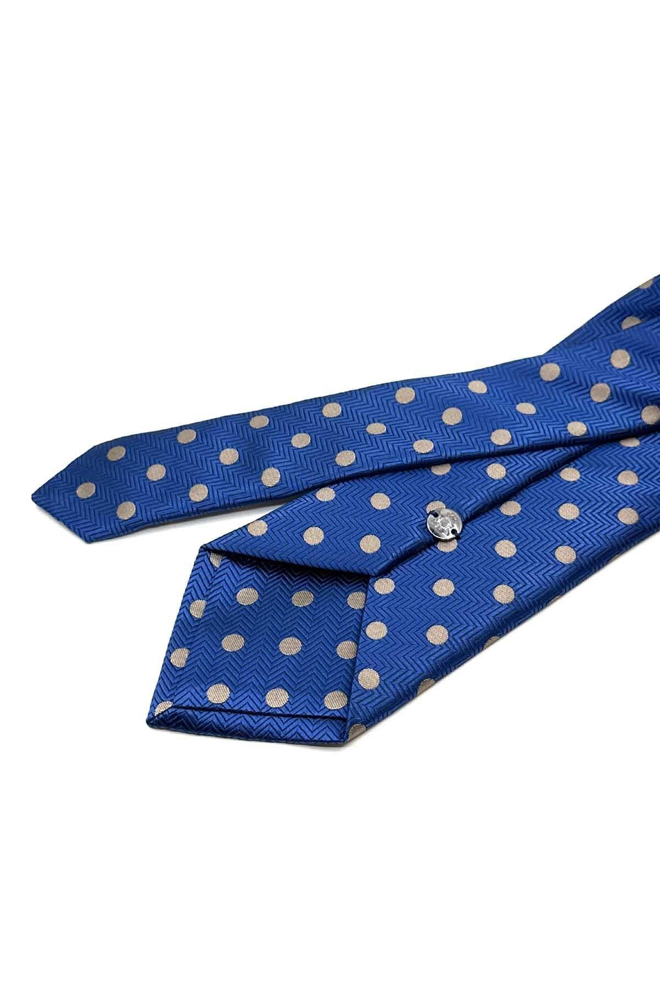 Mavi Puantiye Desen Mendilli Klasik Kravat KK13094