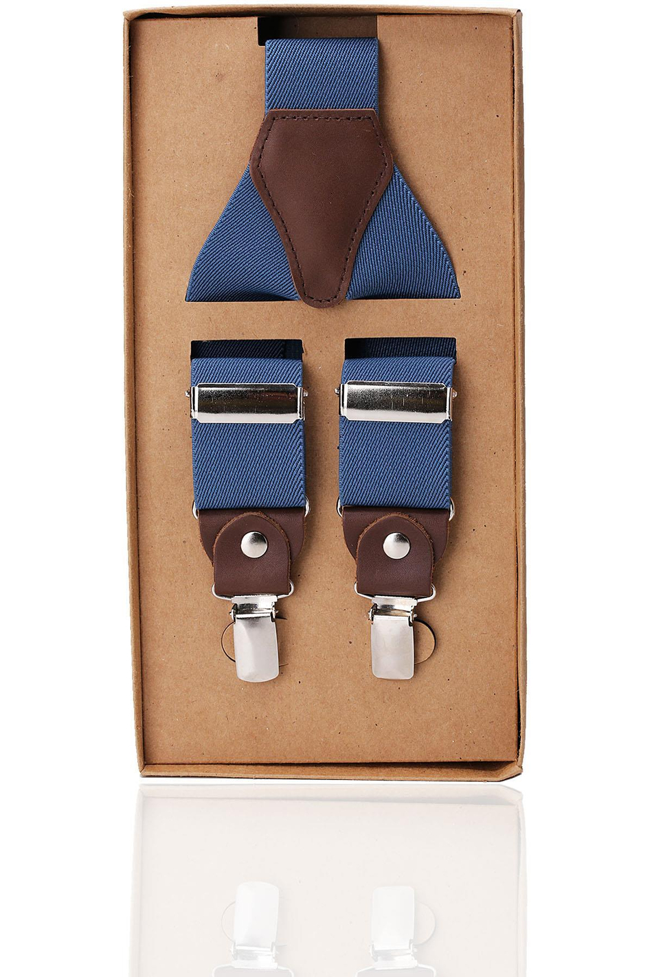 Mavi Renk Deri Bağlantılı Erkek Pantolon Askısı PAN52
