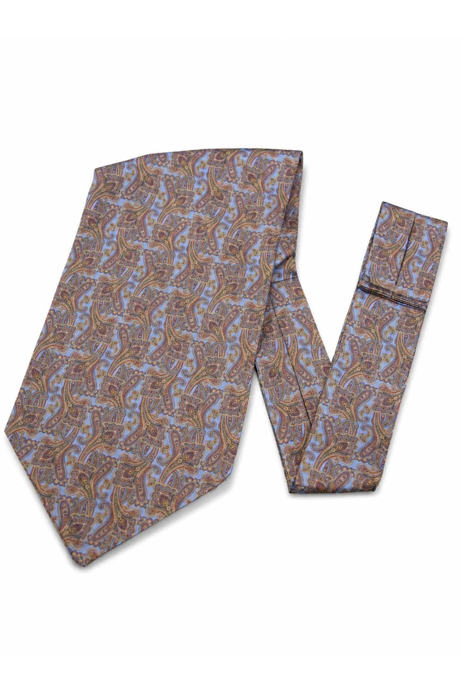 Mavi Şal Desen Ascot Kravat K684