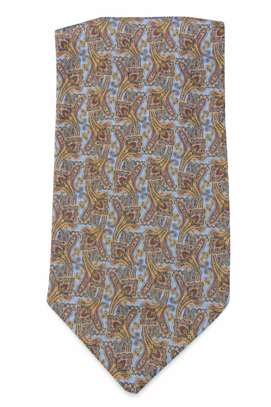 Mavi Şal Desen Ascot Kravat K684