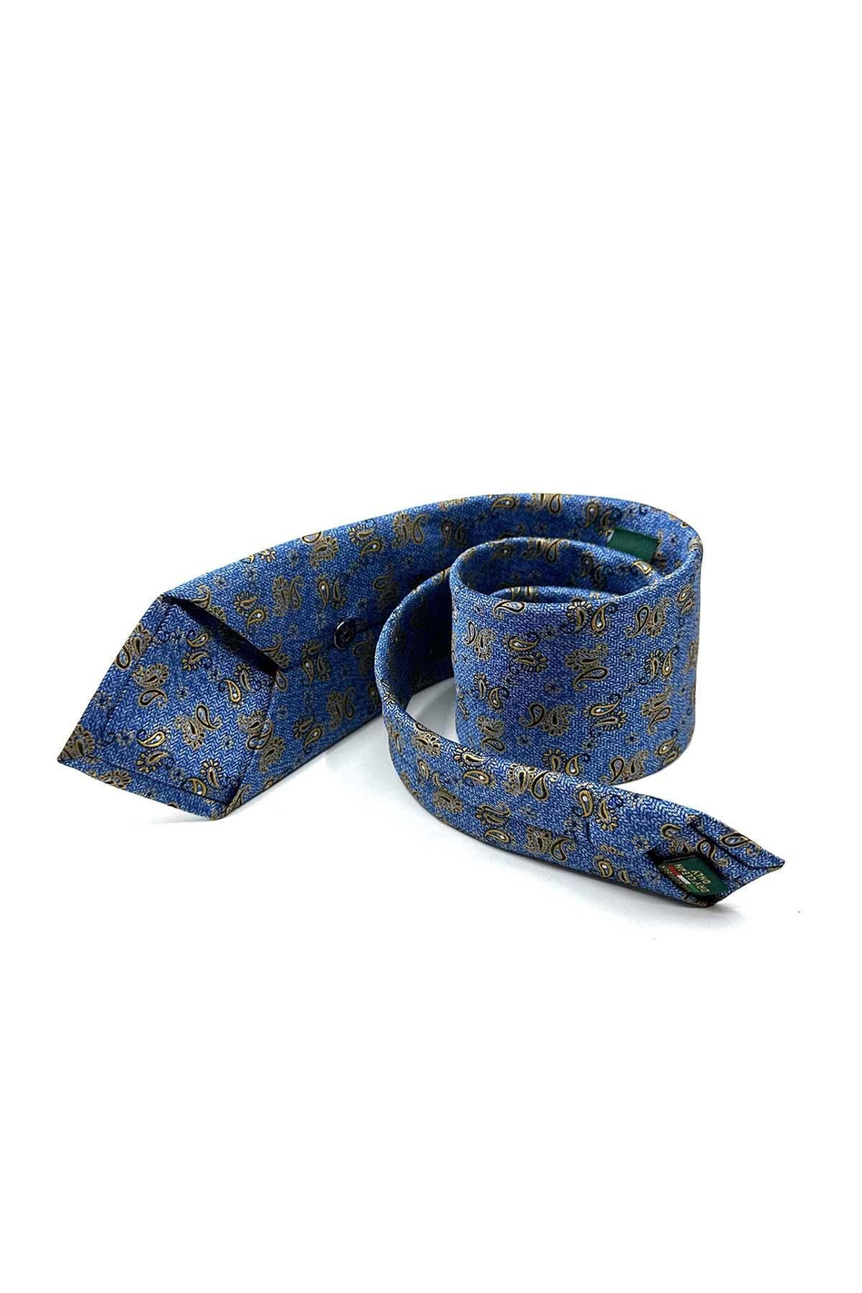Mavi Şal Desen Mendilli Klasik Kravat KK13117