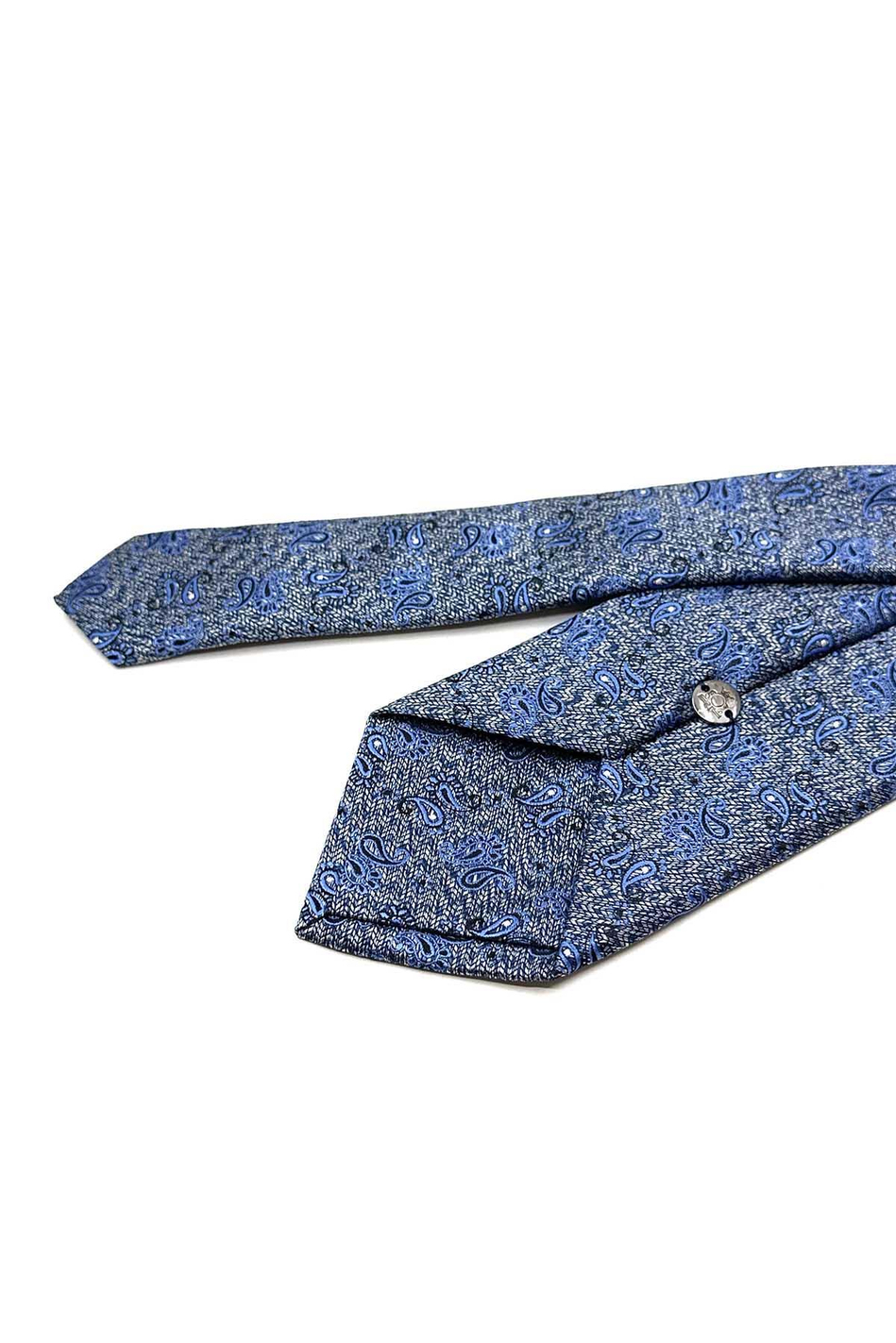 Mavi Şal Desen Mendilli Klasik Kravat KK13110