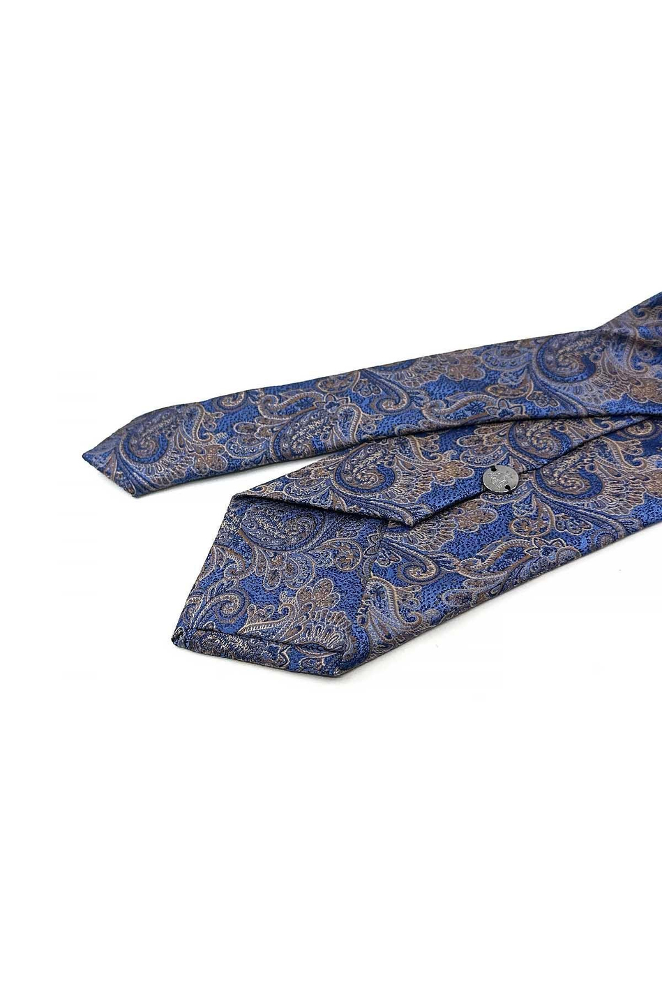 Mavi Şal Desen Mendilli Klasik Kravat KK13125