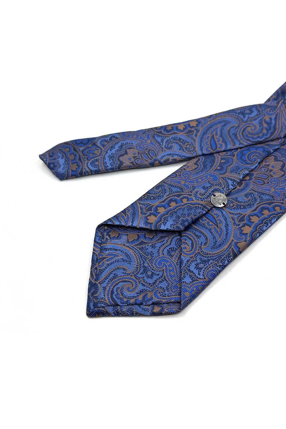 Mavi Şal Desen Mendilli Klasik Kravat KK13125