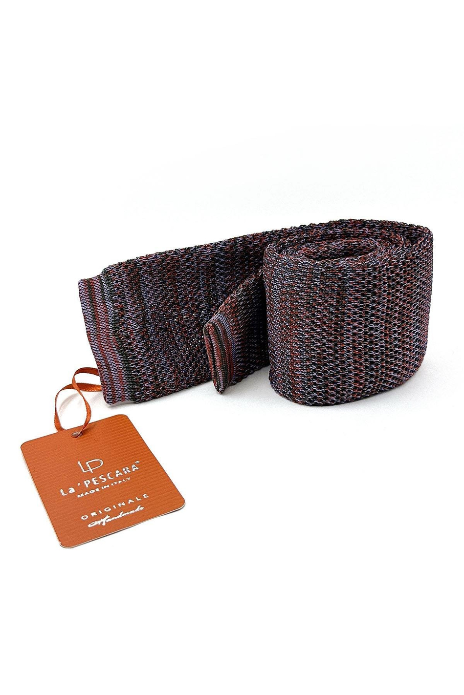 Mavi - Turuncu Kırçıllı Örgü Kravat ÖR8368