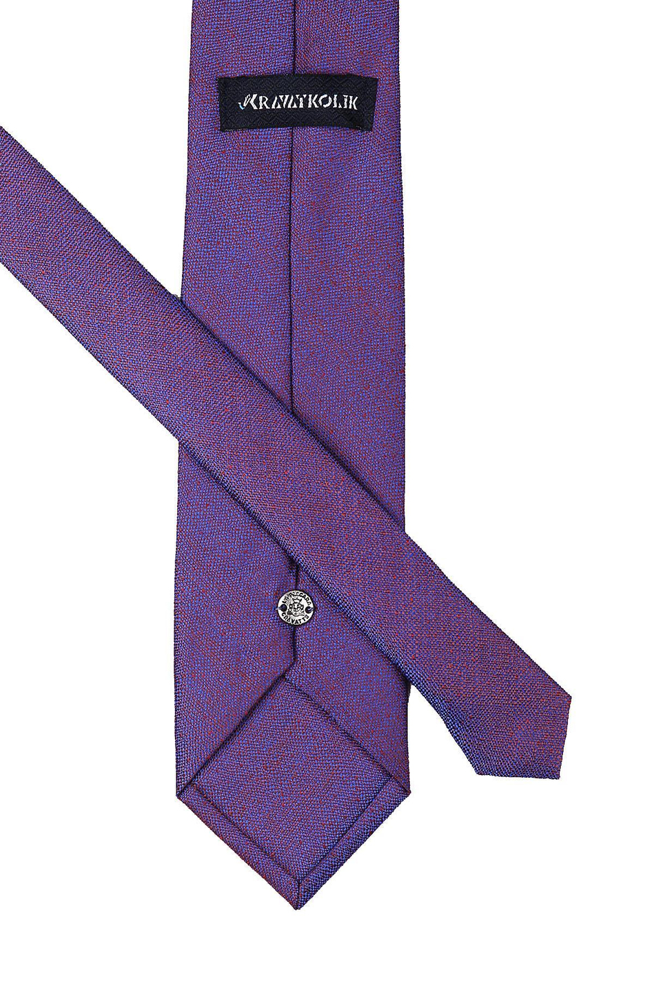 Mavi - Turuncu Kum Desen Mendilli Klasik Kravat KK9847