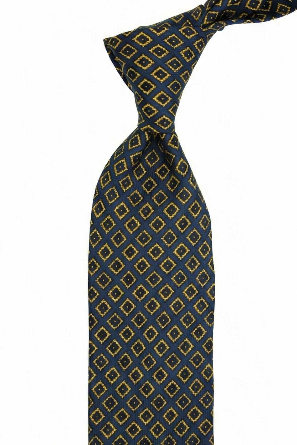 Migliegla Style Lacivert Motif Desen İtalyan İpek Kravat İK2234