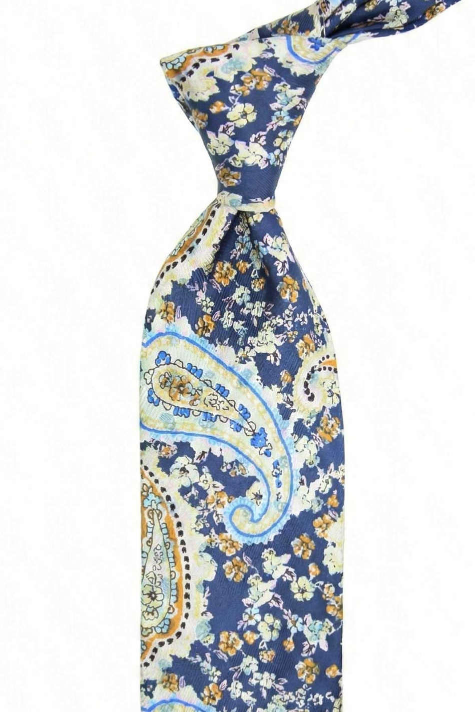 Minusio Style Çok Renkli Şal Desen İtalyan İpek Kravat İK2243