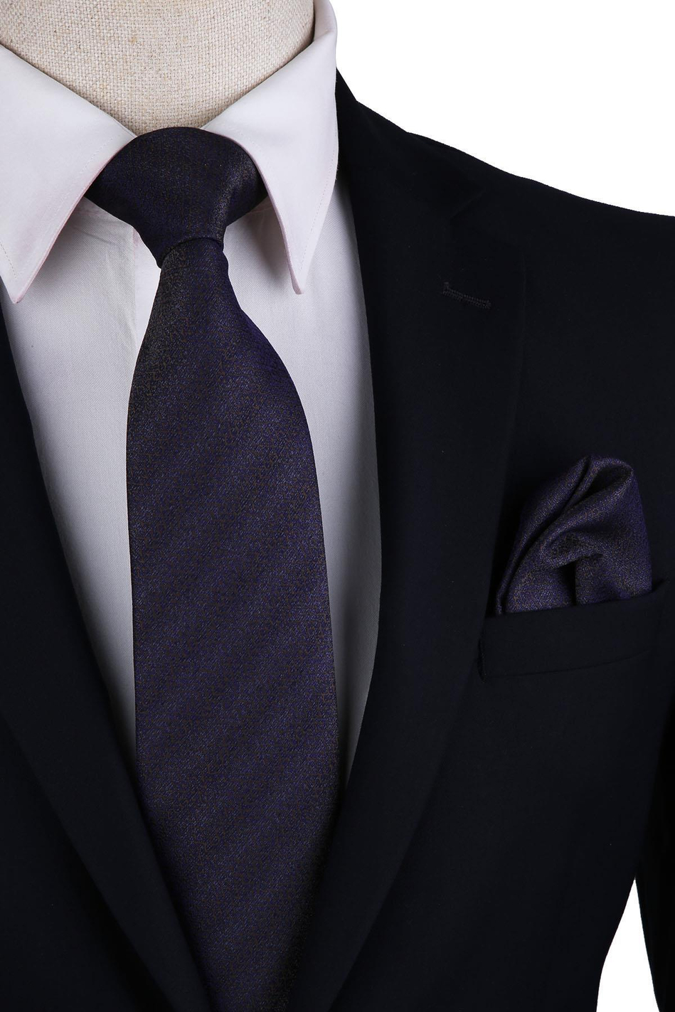 Mor Kum Desen Mendilli Klasik Kravat KK10605
