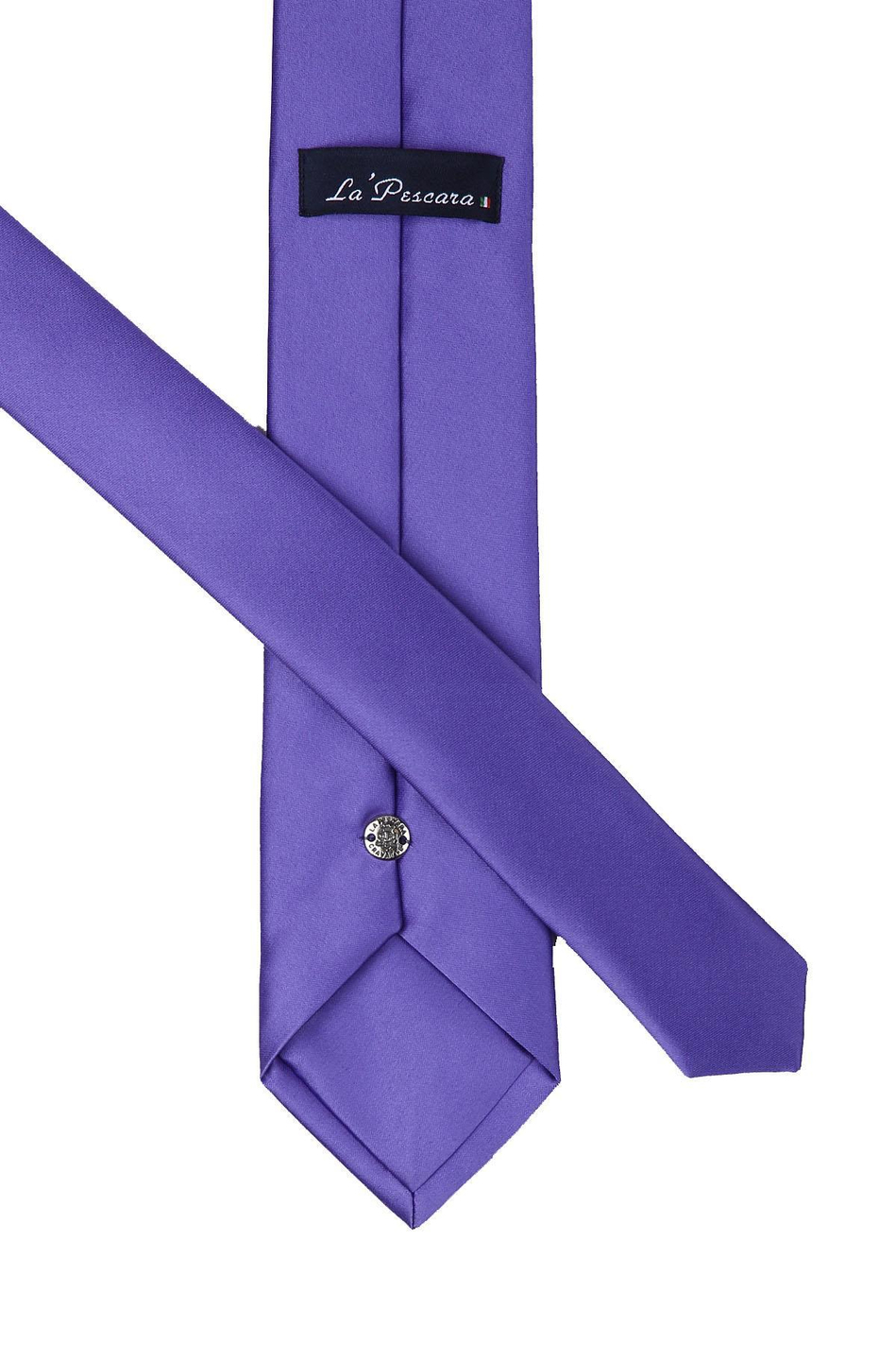 Mor Mendilli Düz Saten Kravat 1116
