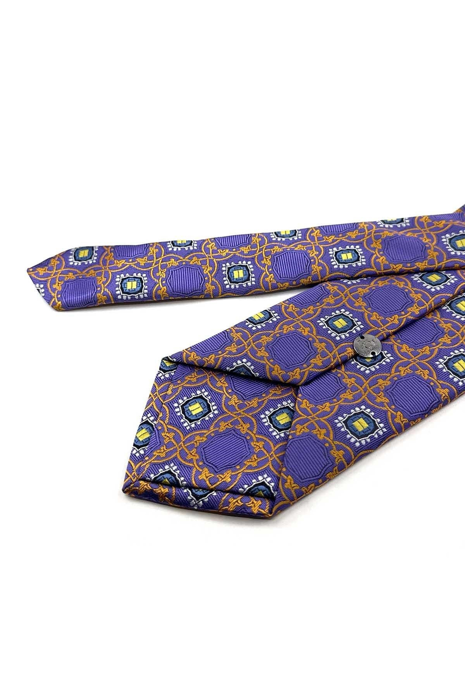 Mor Motif Desen Mendilli Klasik Kravat KK13917