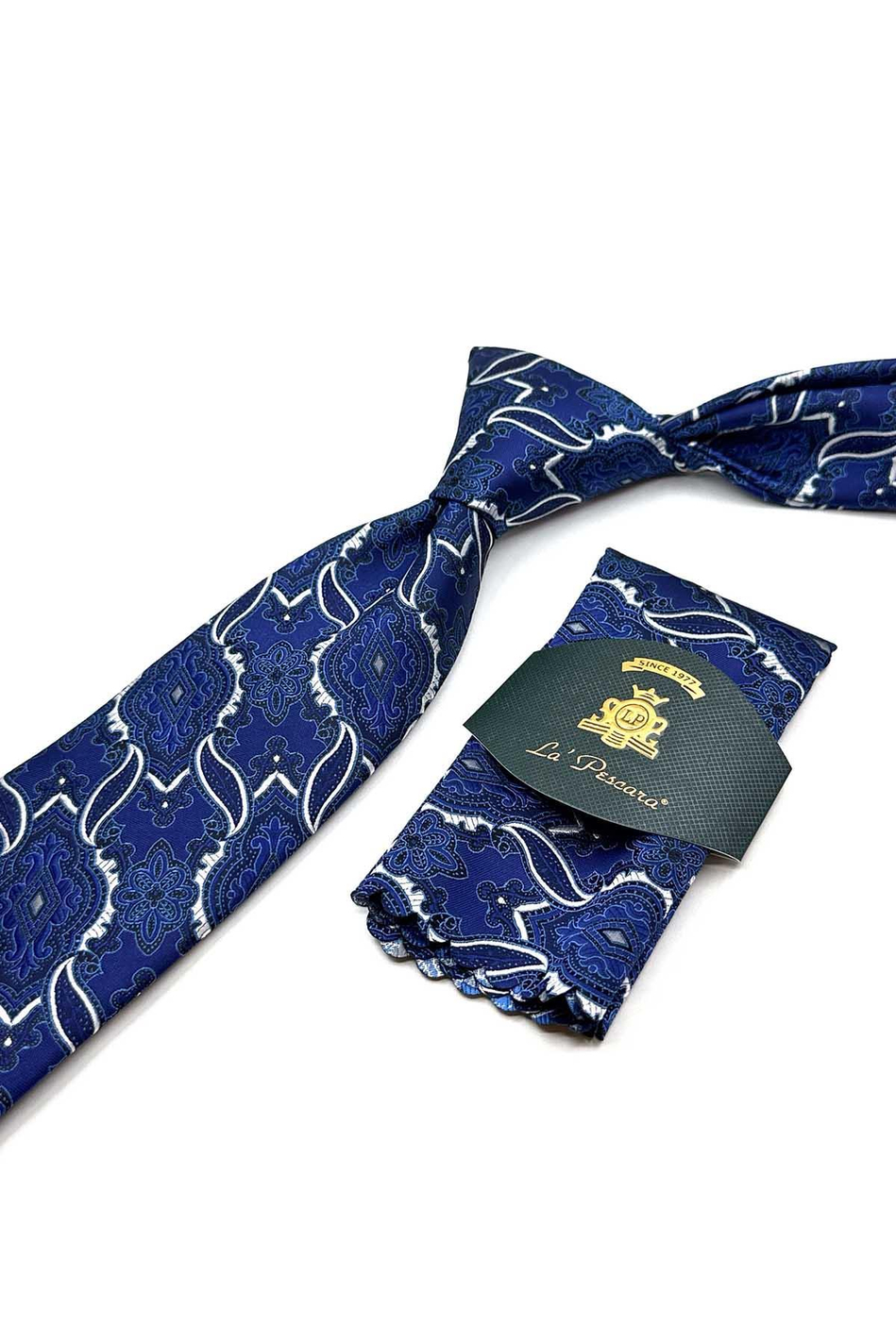 Mor Şal Desen Mendilli Klasik Kravat KK12862