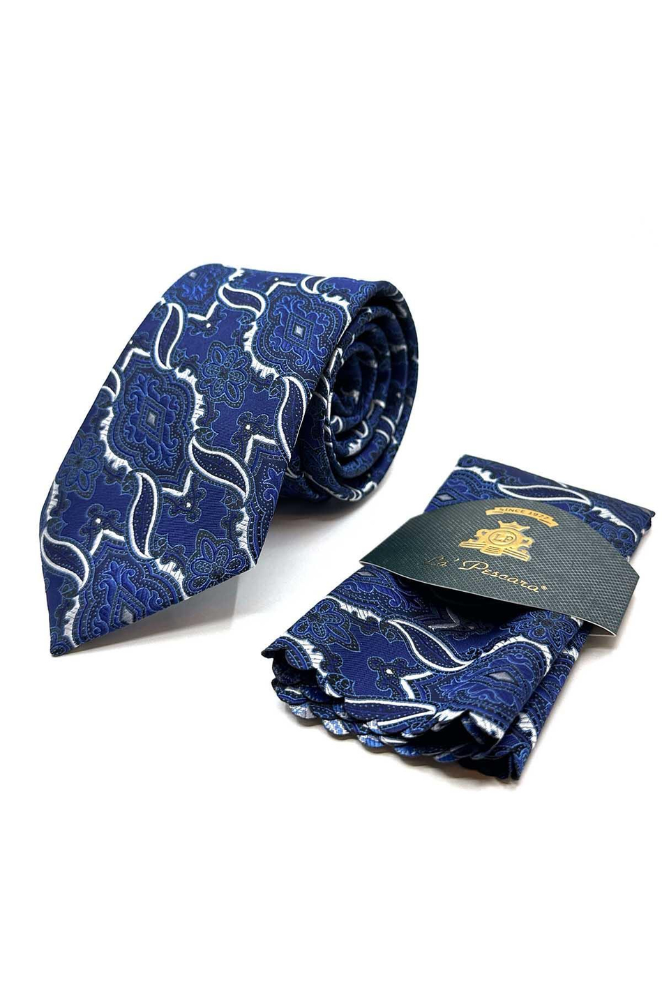 Mor Şal Desen Mendilli Klasik Kravat KK12862