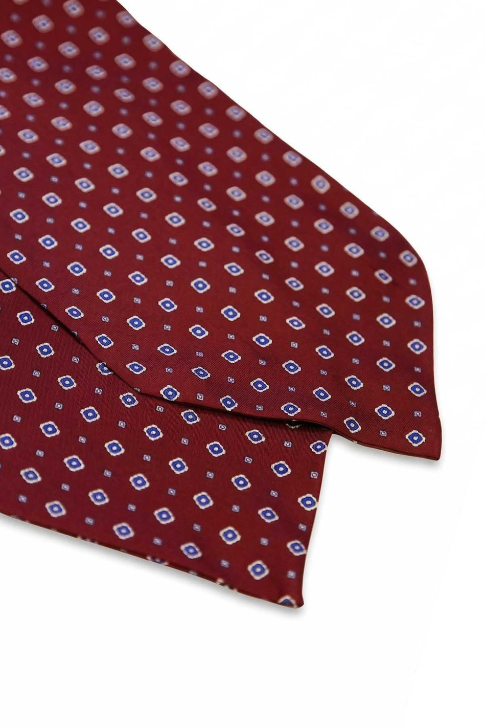 Motif Desen Bordo İtalyan İpek Ascot Kravat SAC34