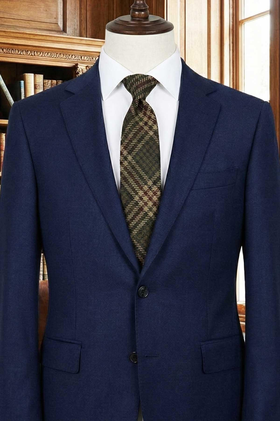 Mulino Style Kahve Ekose Desen İtalyan İpek Kravat İK2227