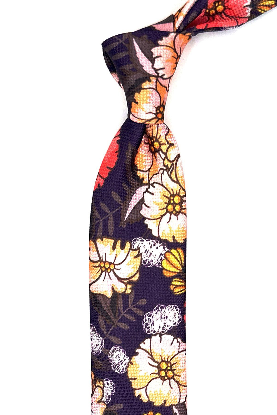 Mürdüm Çiçek Desen İnce Kravat SK7882