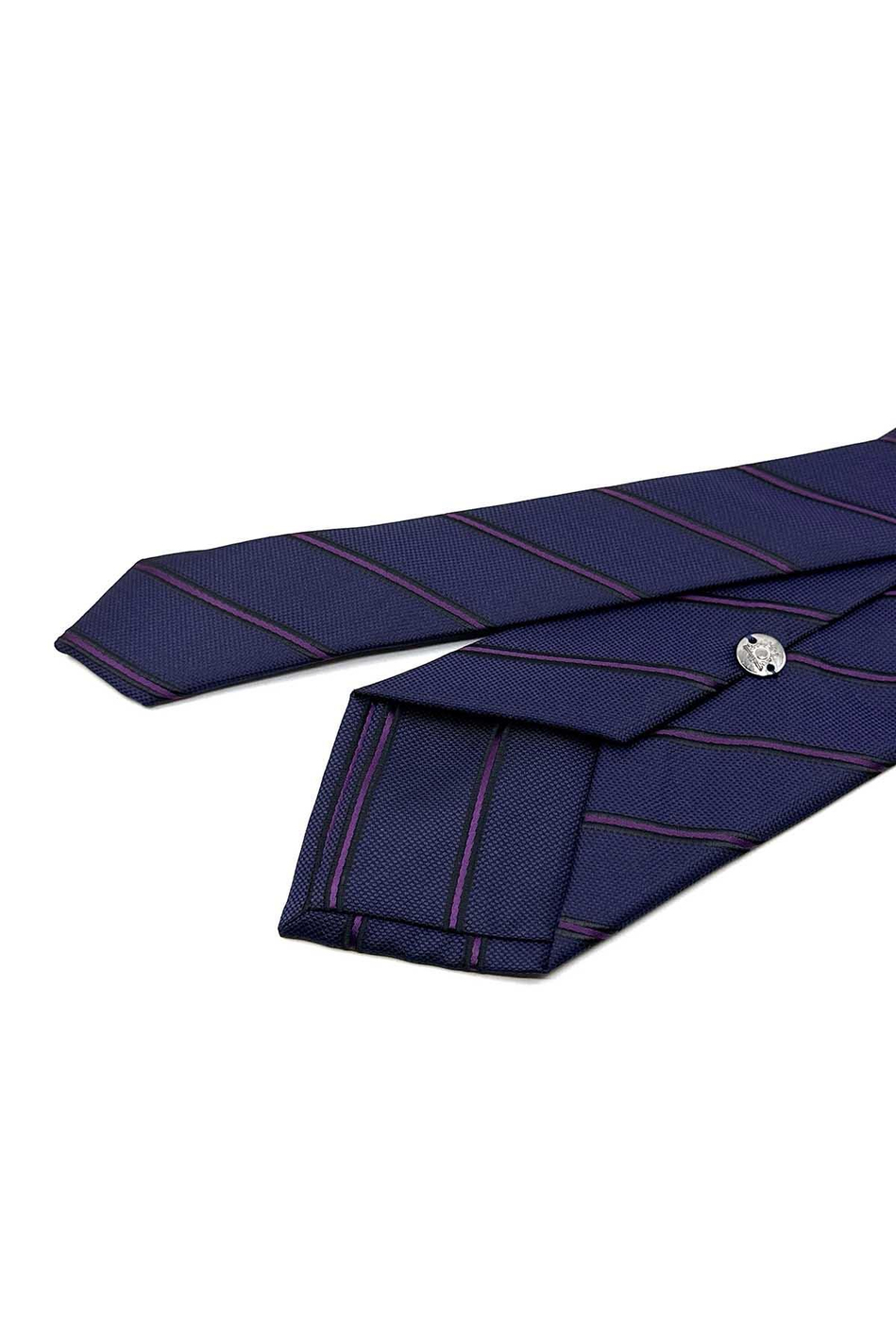 Mürdüm Çizgi Desen Mendilli Klasik Kravat KK12531