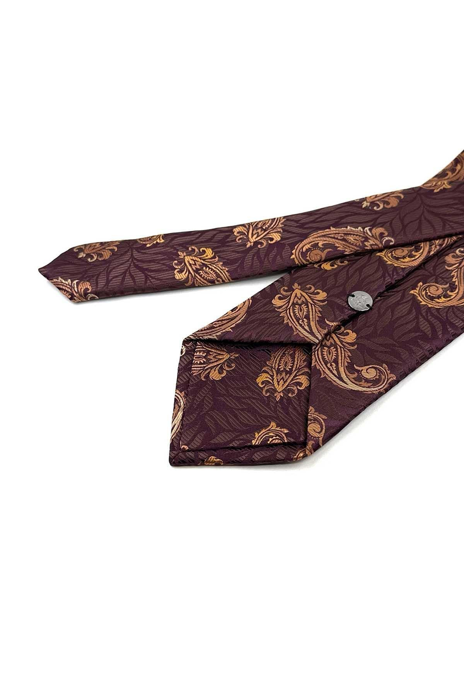 Mürdüm - Kahve Şal Desen Mendilli Klasik Kravat KK13305