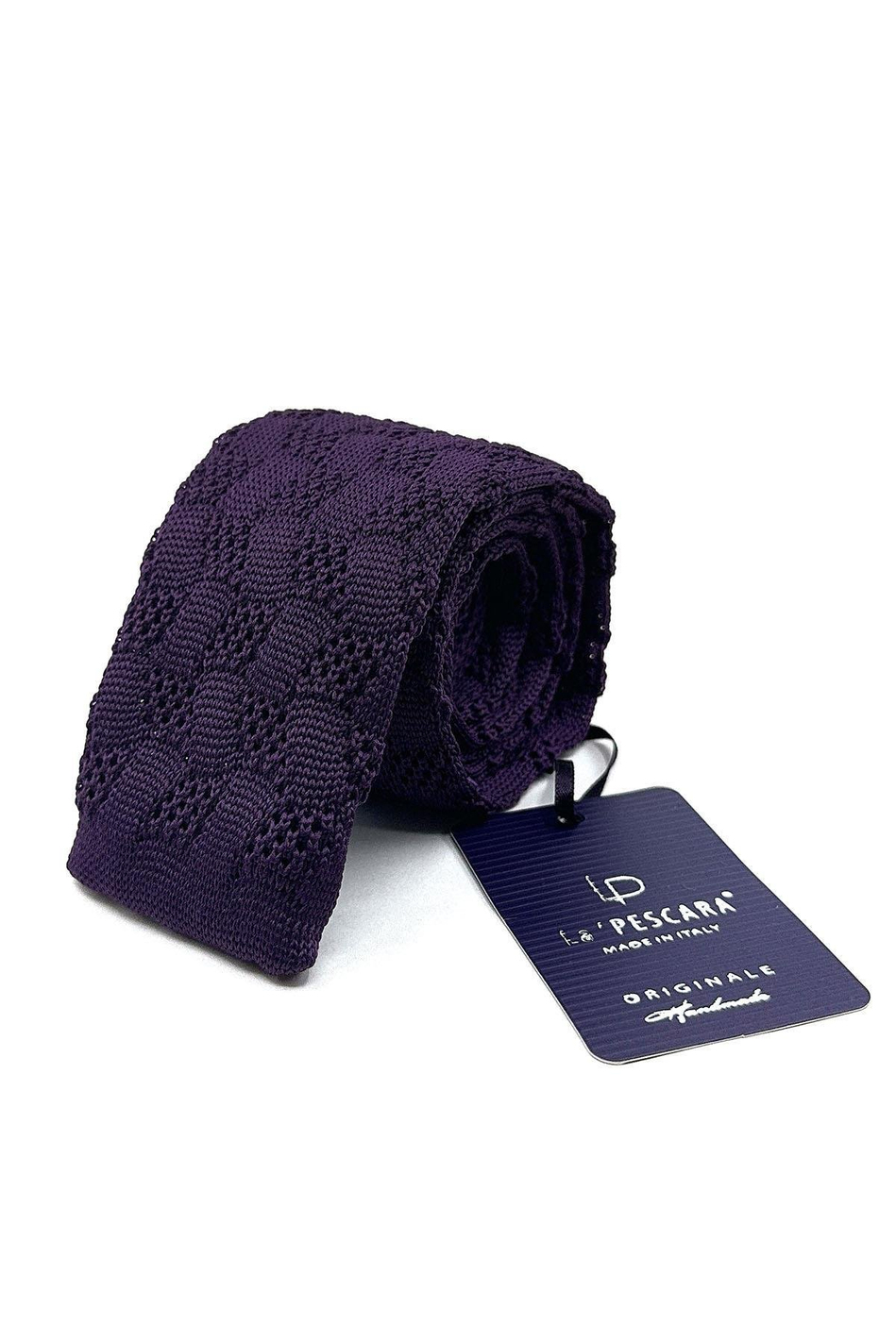 Mürdüm Kendinden Desen Örgü Kravat ÖR8347