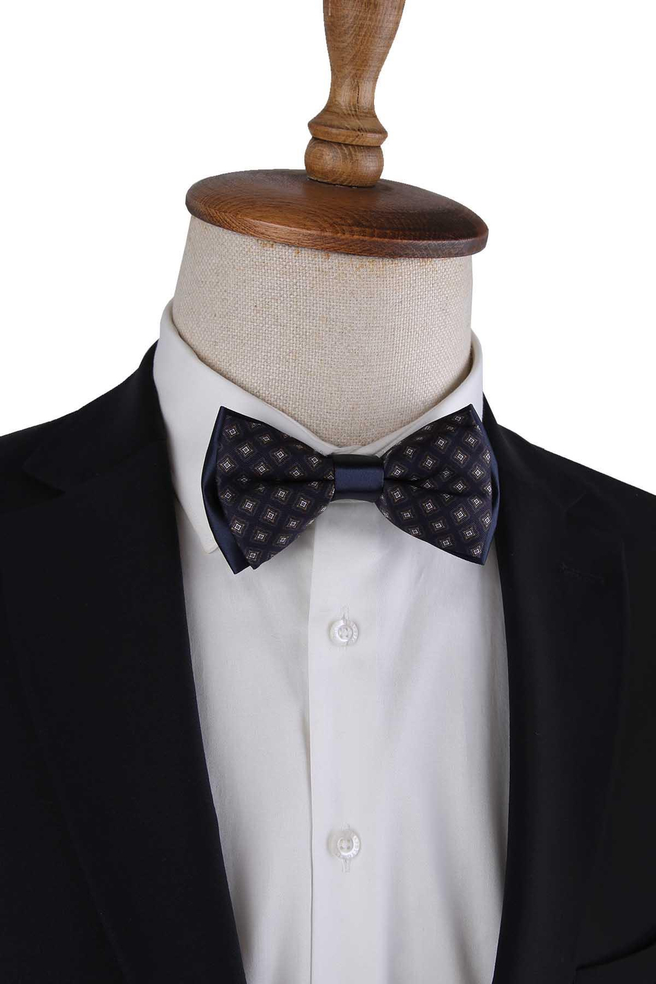 Mürdüm - Lacivert Küçük Desen Papyon P1971