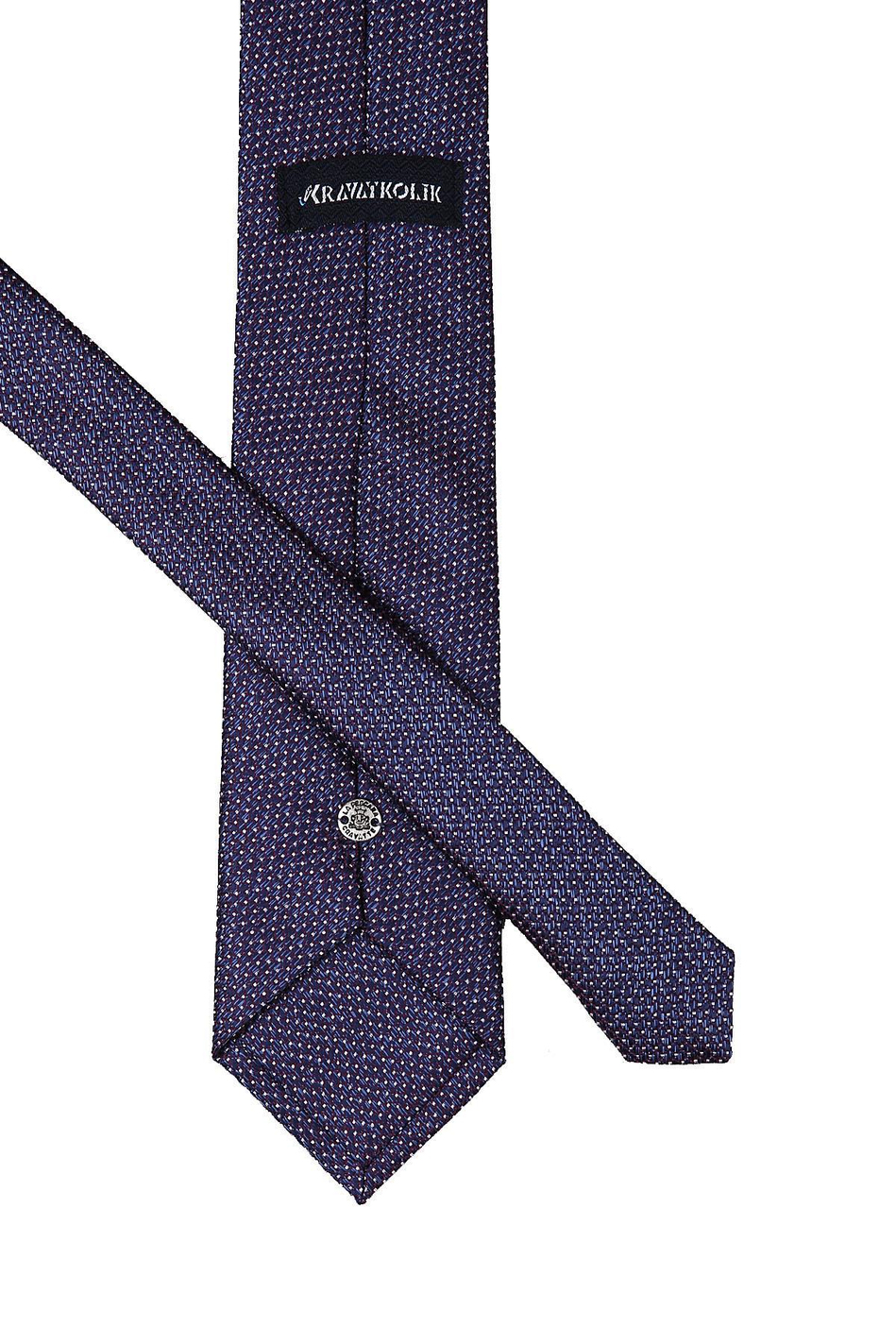 Mürdüm - Lacivert Nokta Desen Mendilli Klasik Kravat KK9662