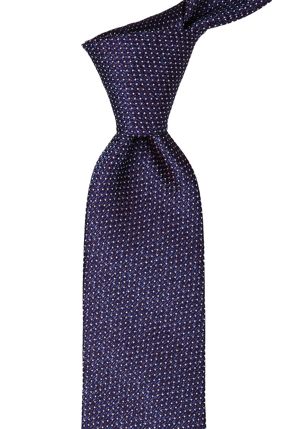 Mürdüm - Lacivert Nokta Desen Mendilli Klasik Kravat KK9662