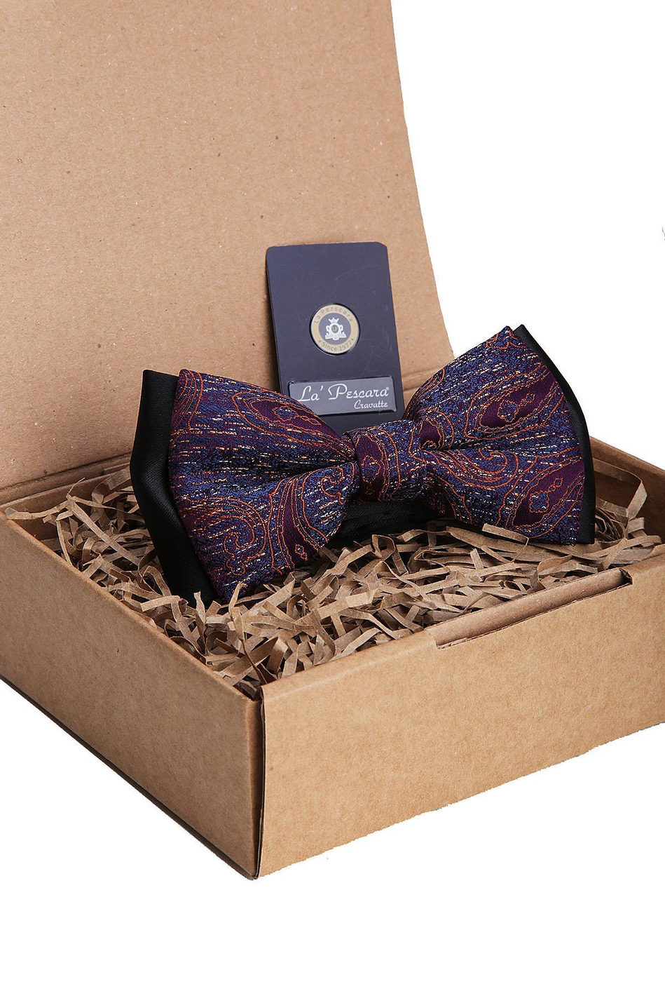 Mürdüm - Lacivert Şal Desen Papyon P1393