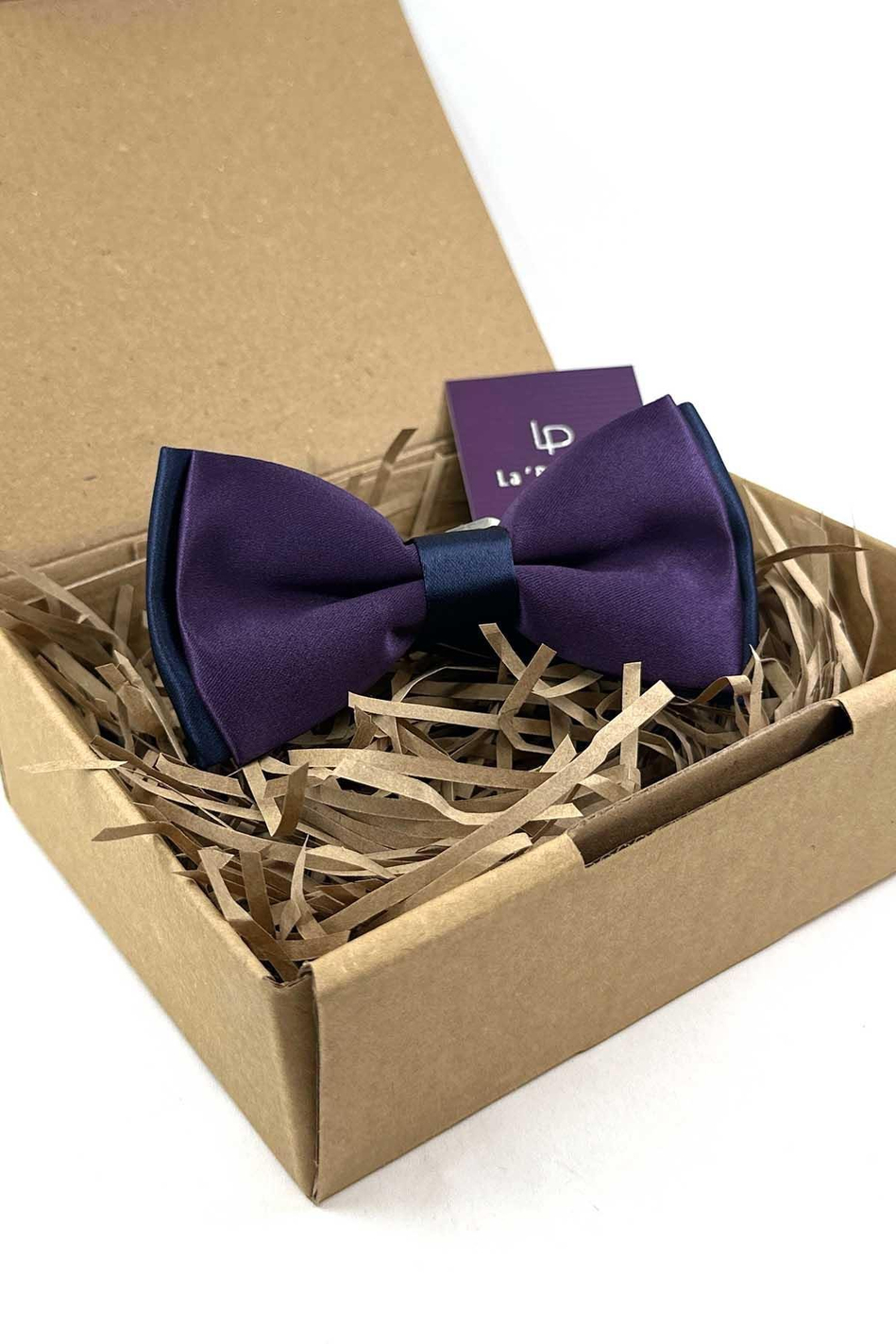 Mürdüm - Lacivert Saten Düz Papyon P1994