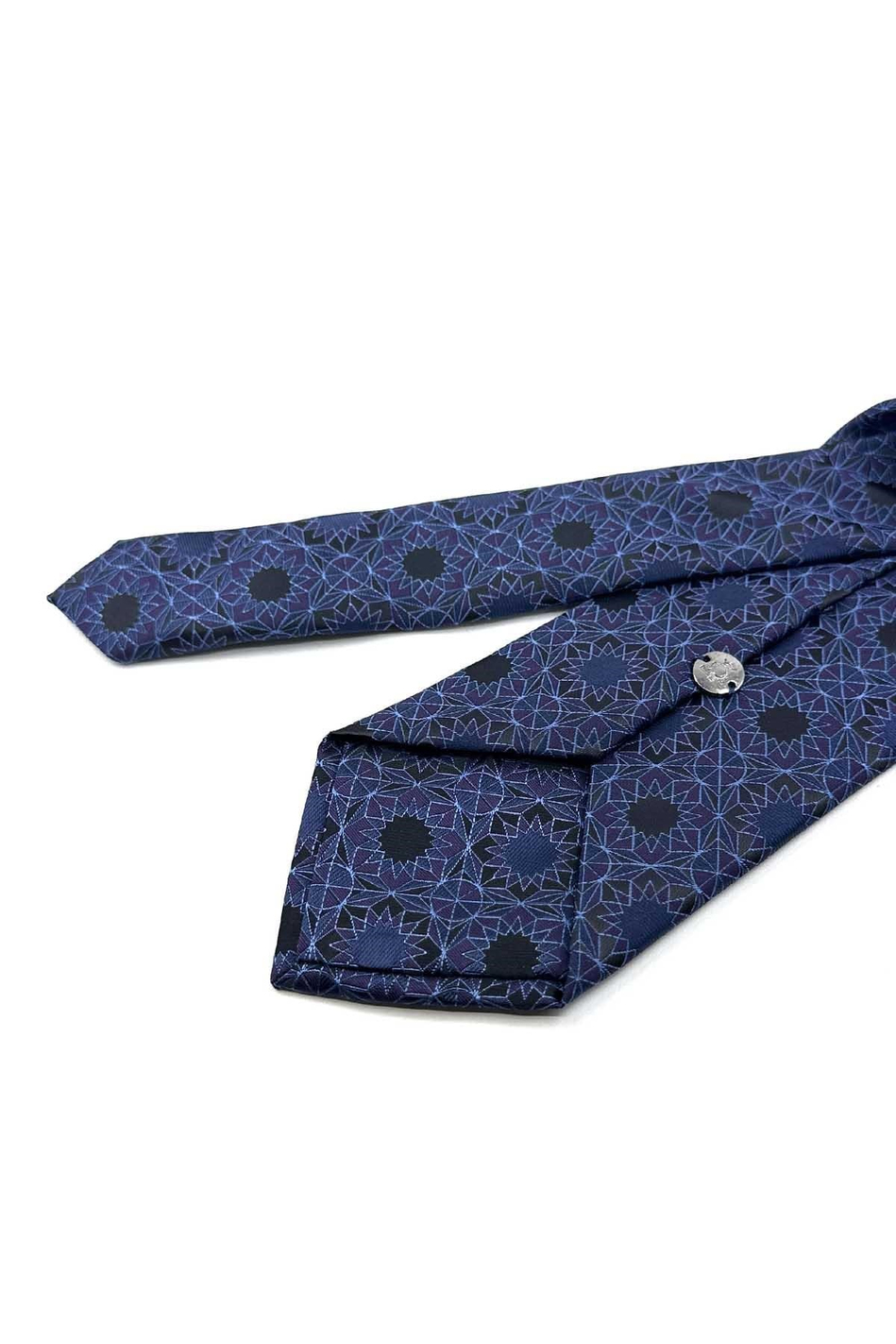 Mürdüm Mavi Motif Desen Mendilli Klasik Kravat KK13912
