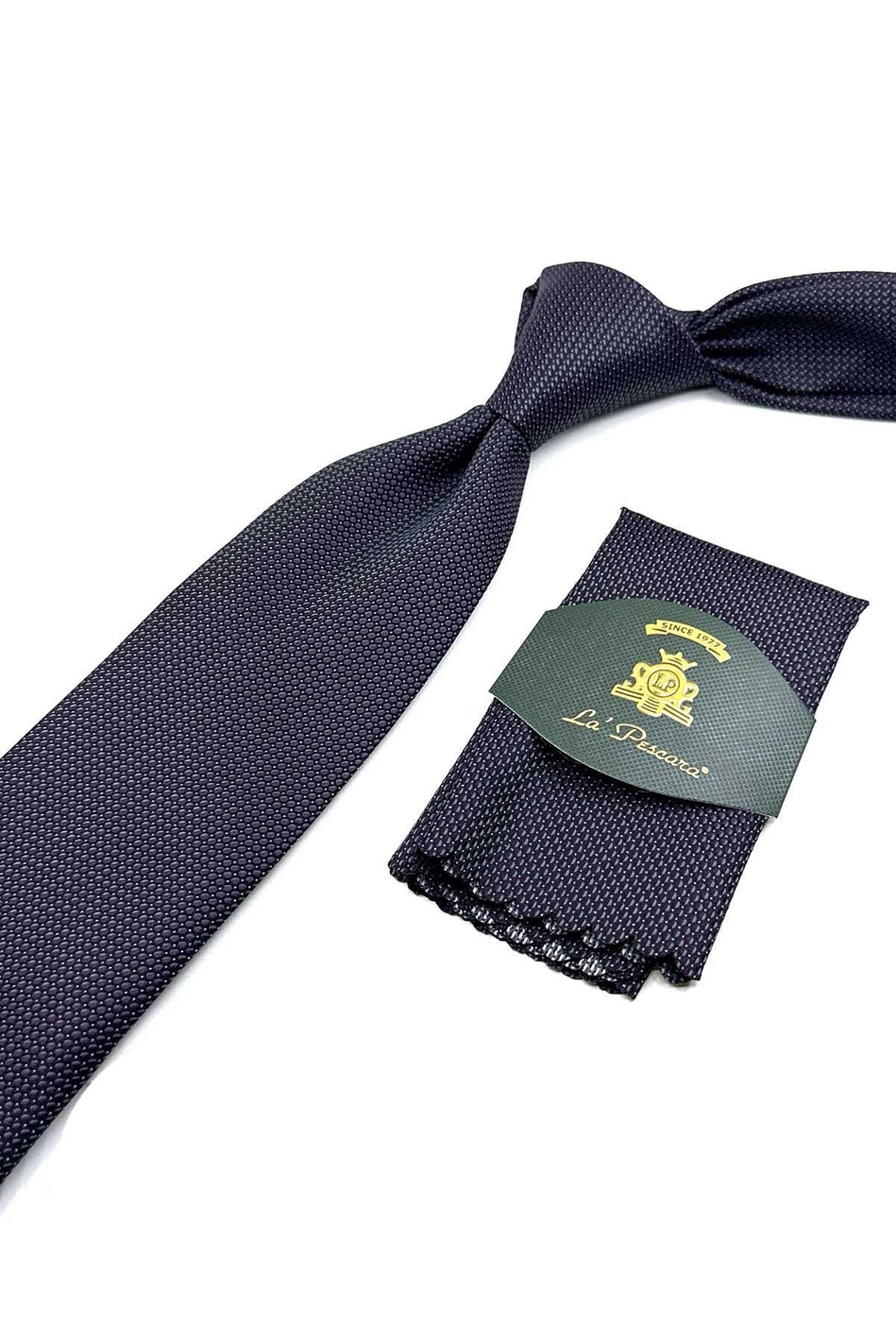 Mürdüm Nokta Desen Mendilli Klasik Kravat KK12534