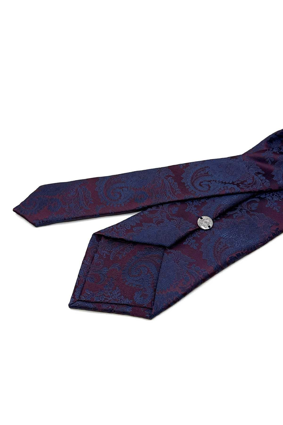 Mürdüm Şal Desen Mendilli Klasik Kravat KK13127