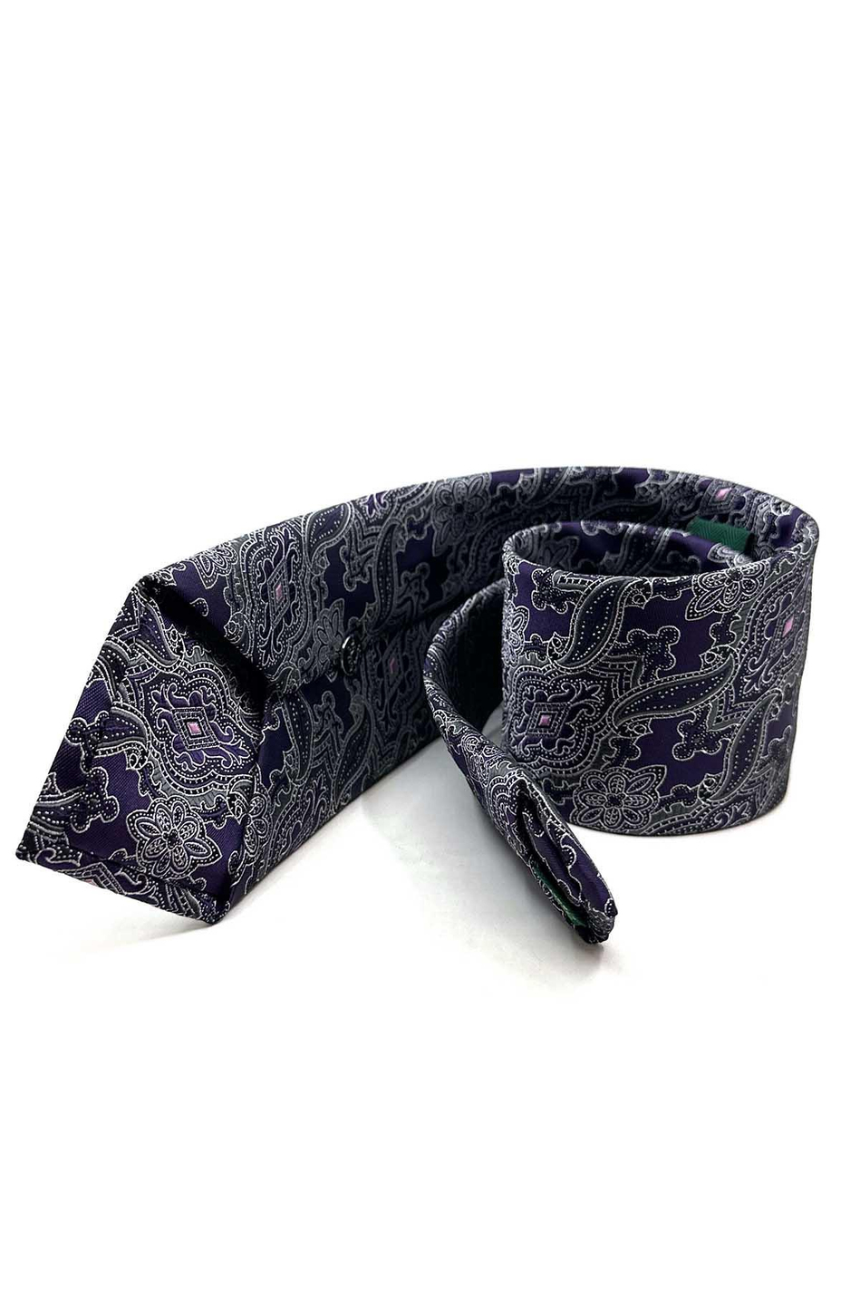 Mürdüm Şal Desen Mendilli Klasik Kravat KK12865