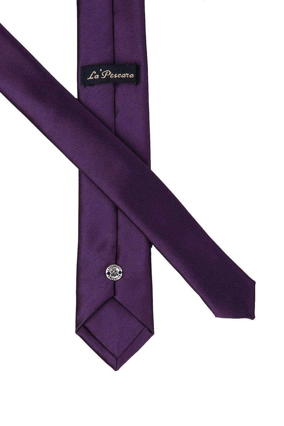 Mürdüm Saten Düz Çok İnce Kravat UST09