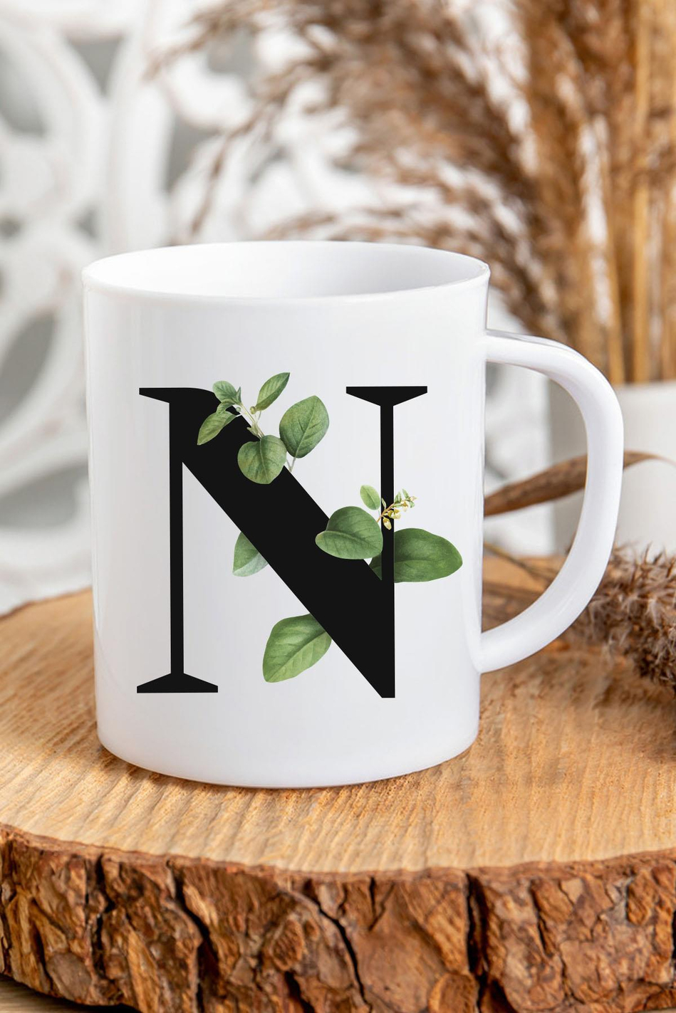 N Harfli Baş Harf Baskılı Kupa Bardak