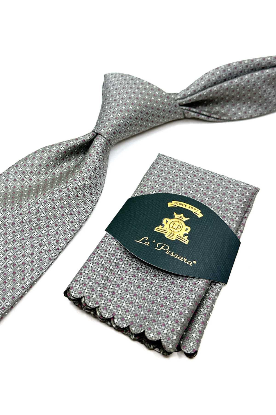 Nefti Nokta Desen Mendilli Klasik Kravat KK12900